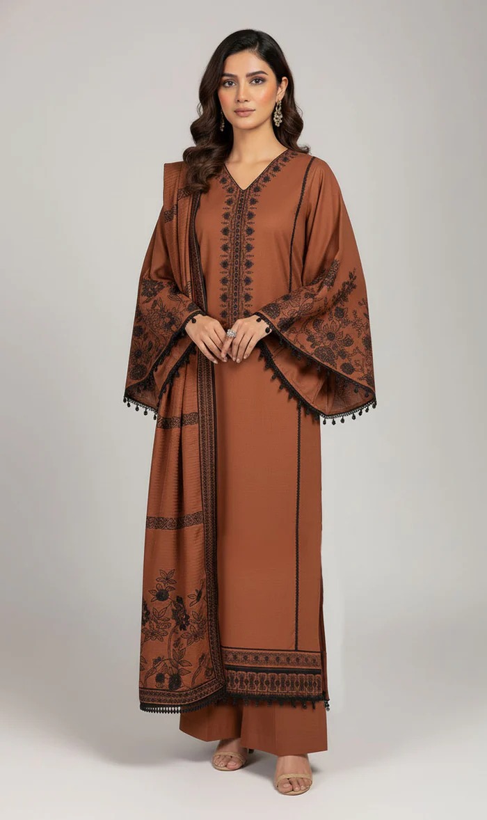 Embroidered Flared Sleeve Kurta Set